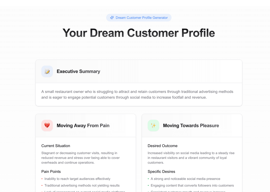 Dream Client Profile Generator