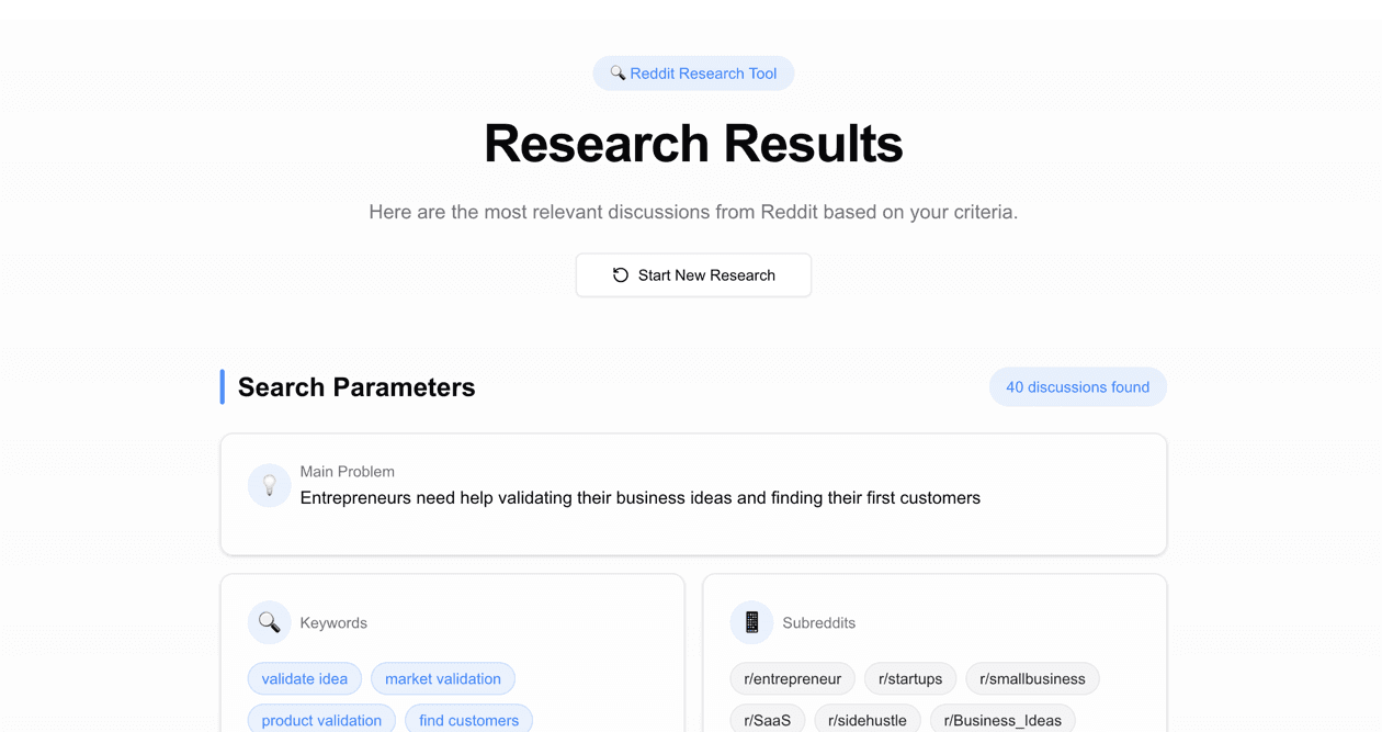 Reddit Research Tool