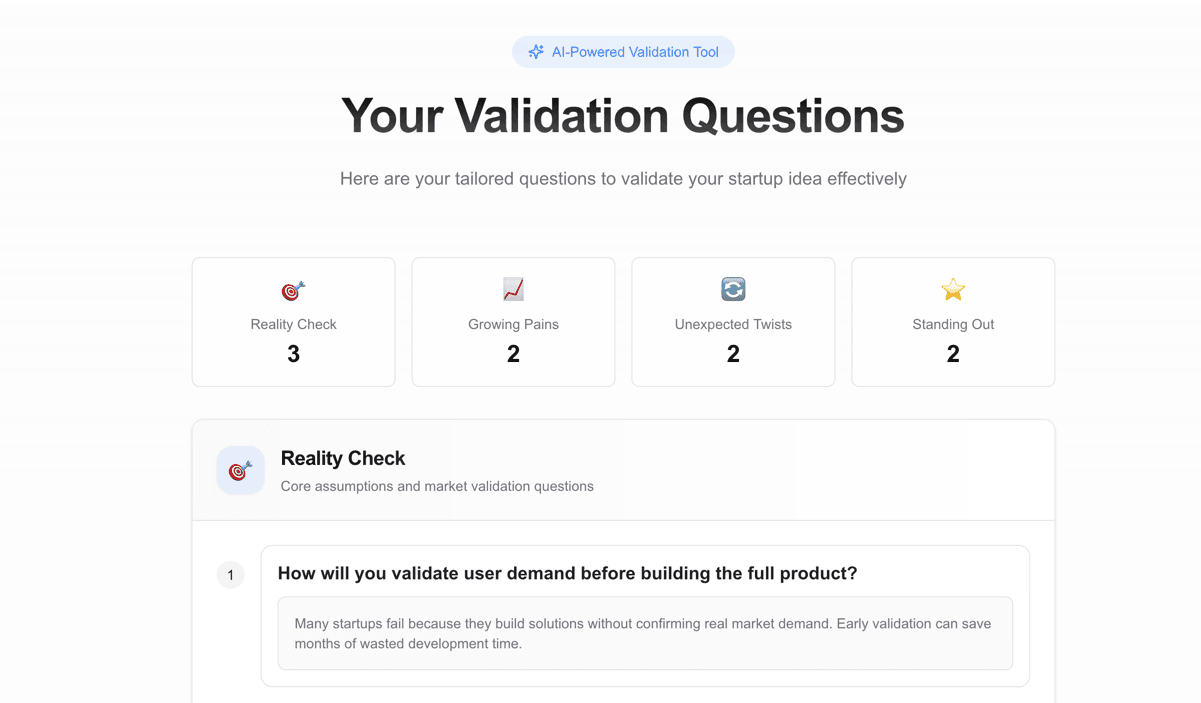 AI Validation Questions Generator